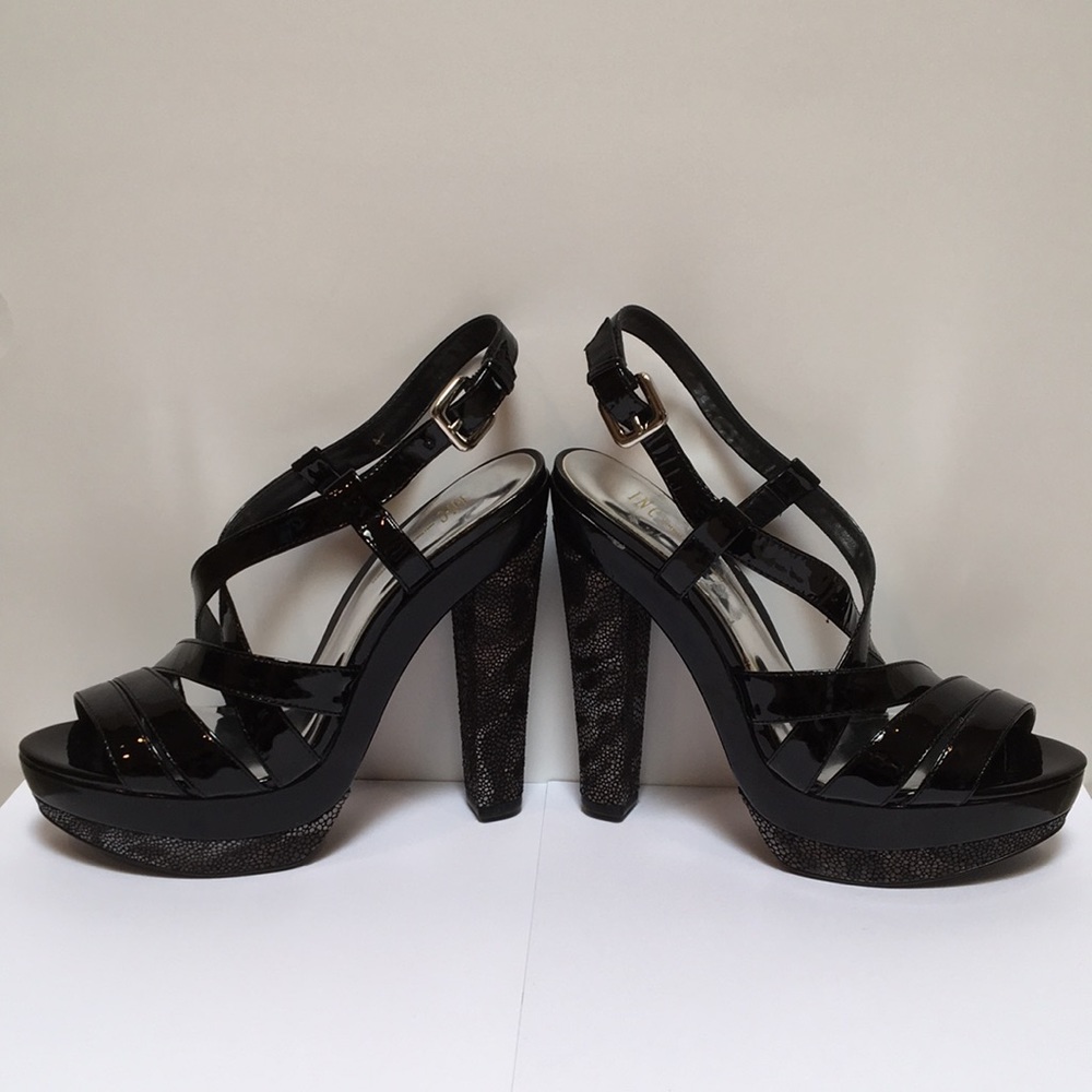 NWOT INC Black Platform Heels, Size 7M - Picture 2 of 8
